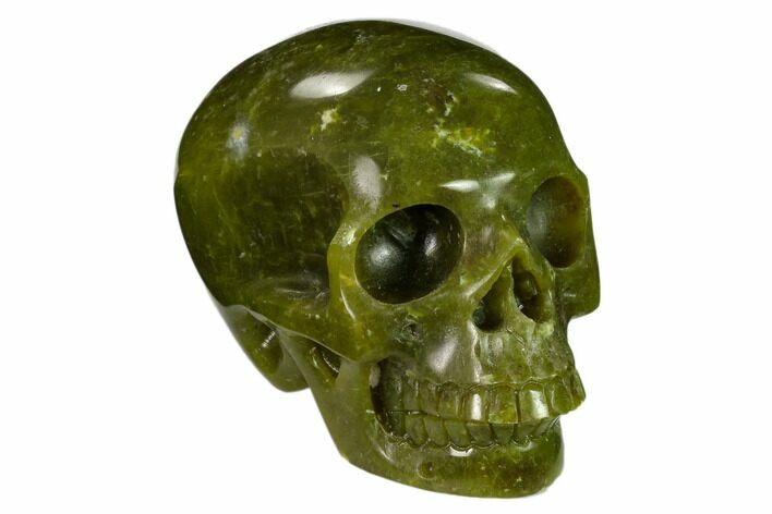 Realistic, Polished Jade (Nephrite) Skull #151135